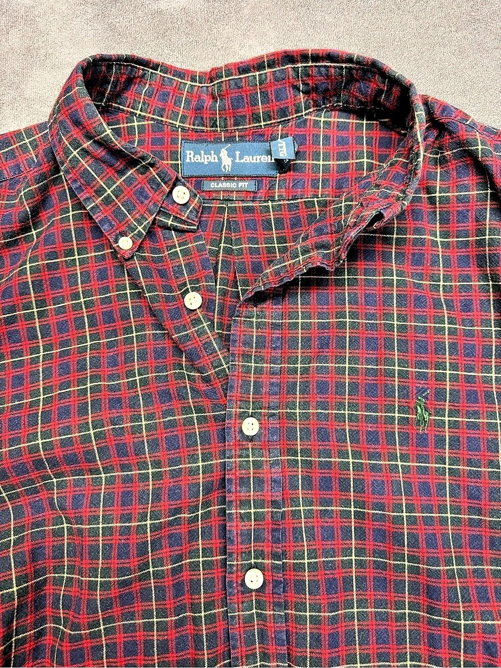 Ralph Lauren Classic Fit Plaid Button Down in Red & Blue XXL/TG